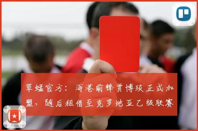 草蜢官方：海港前锋贾博琰正式加盟，随后租借至克罗地亚乙级联赛